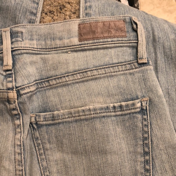 Agolde Sophie distressed ripped light wash faded high waisted crop skinny jeans - Picture 8 of 14